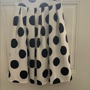Ina Black and White Polka Dot A-Line Skirt